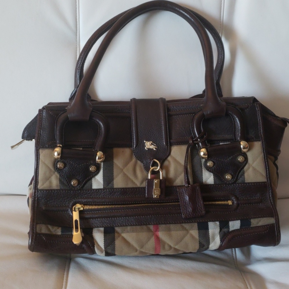 Authentic Burberry Quilted Leather Satchel